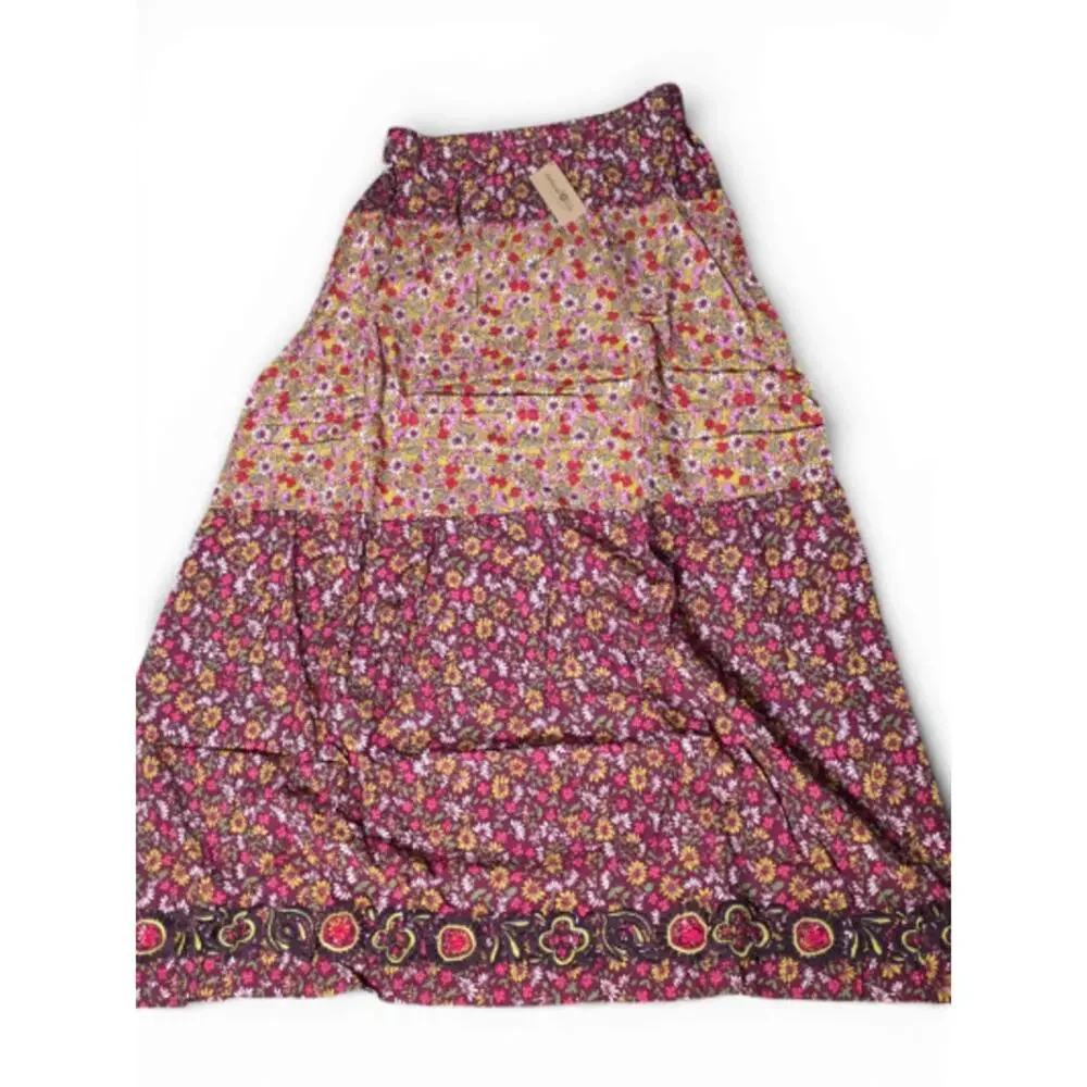 New with Tags Natural Life Camille Embroidered Maxi Skirt Boho Floral S - Picture 3 of 8